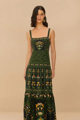 Black Flowers Arch LENZING™ ECOVERO™ Euroflax™ Maxi Dress