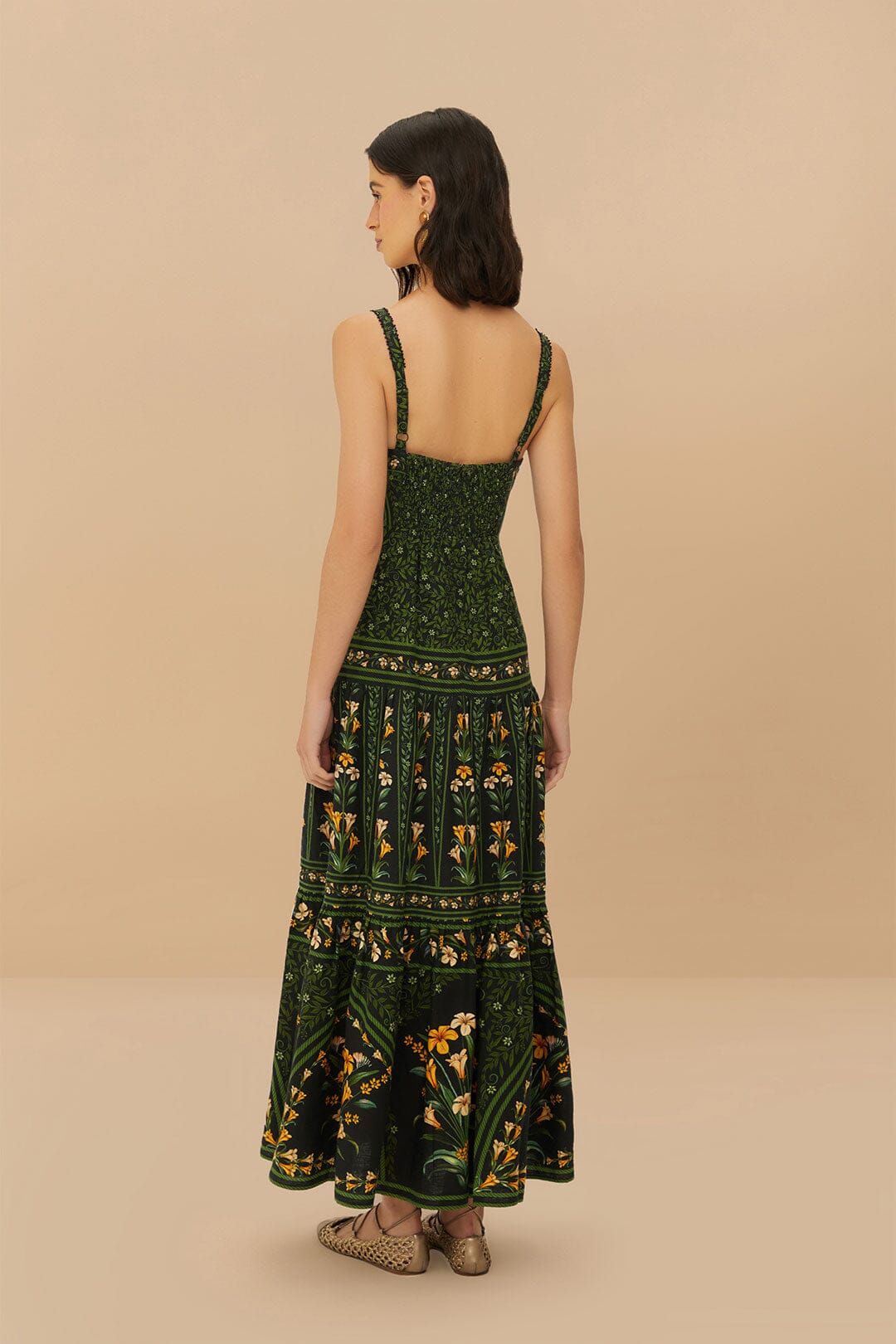 Black Flowers Arch LENZING™ ECOVERO™ Euroflax™ Maxi Dress