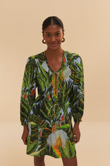 Blue Amazonia Forest Mini Dress
