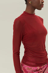 Burgundy Jersey Blouse