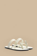 Ivory Tie Flat Sandal
