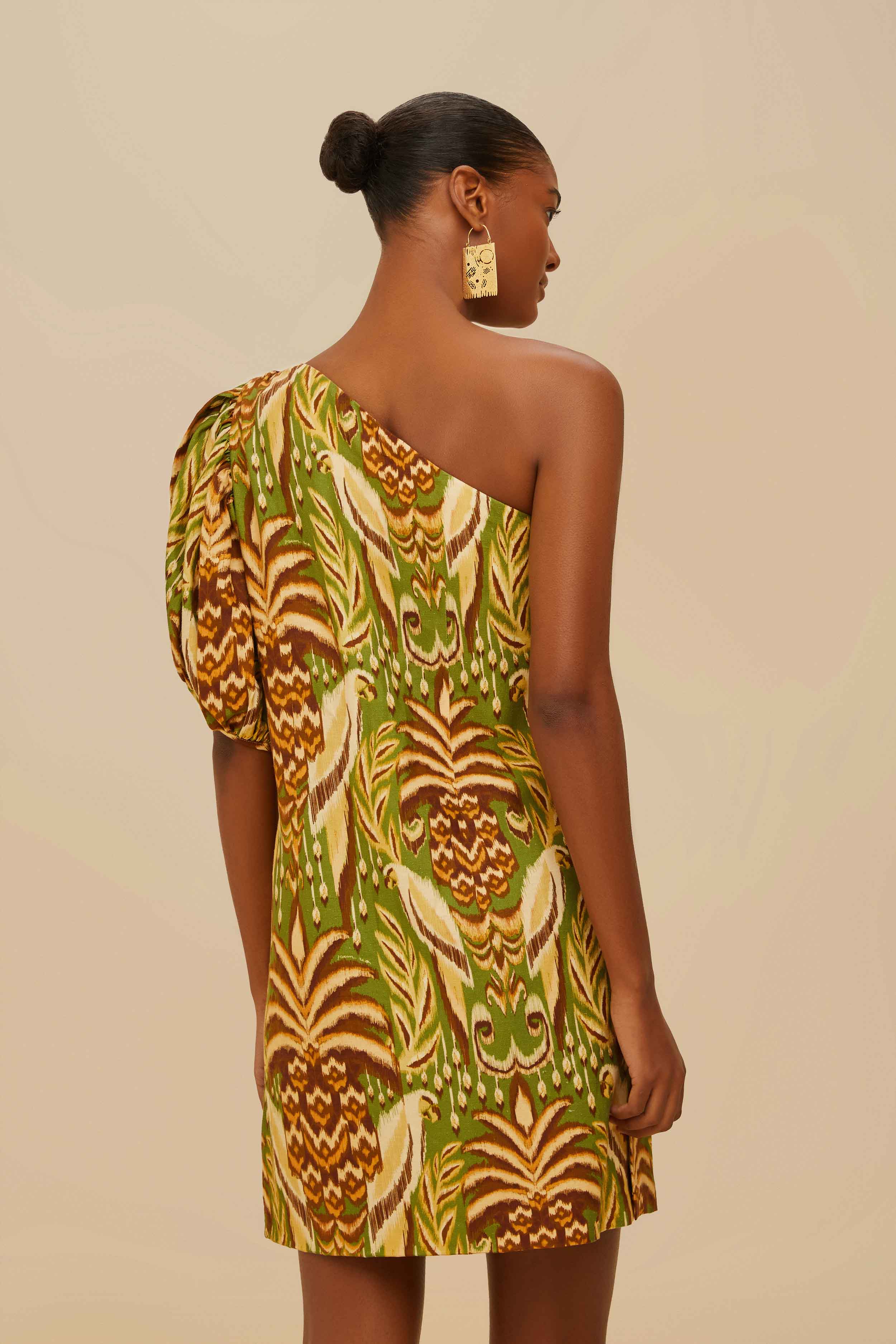 Green Pineapple Tapestry LENZING™ ECOVERO™ Euroflax™ Mini Dress