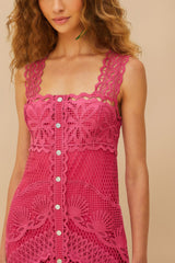 Pink Nautical Guipure Maxi Dress