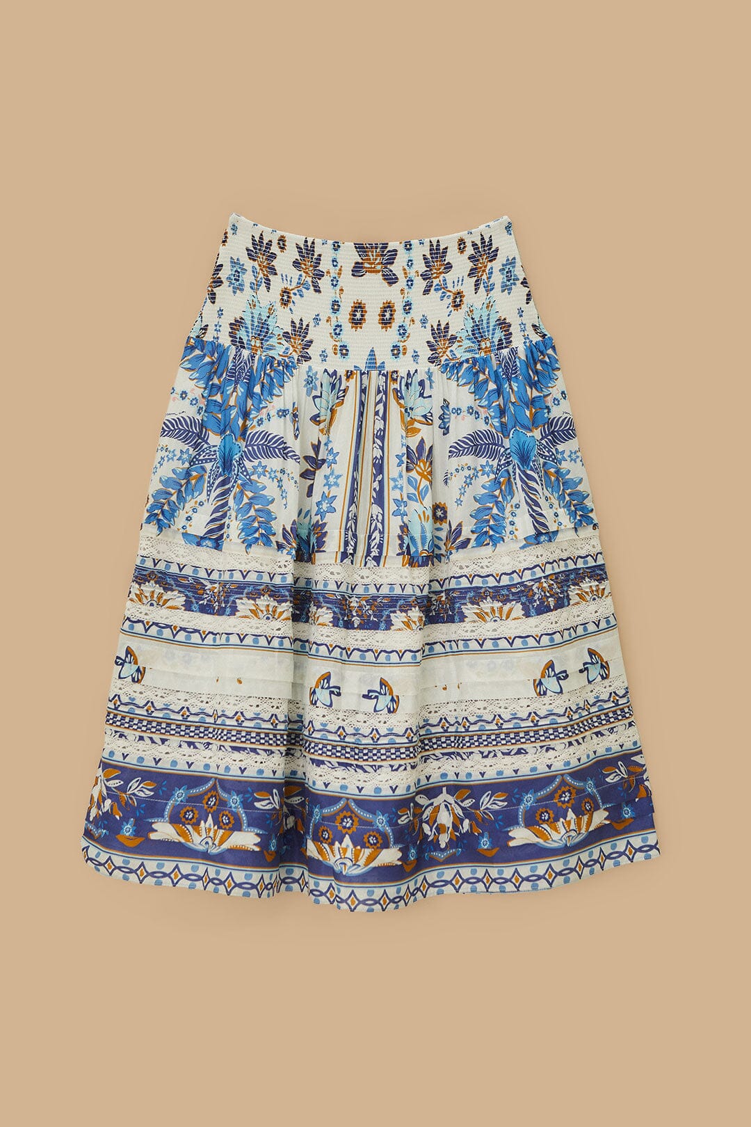 Off-White Ana Tapestry Organic Cotton Midi Skirt