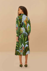 Blue Amazonia Forest LENZING™ ECOVERO™ Viscose Midi Dress