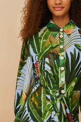 Blue Amazonia Forest LENZING™ ECOVERO™ Viscose Midi Dress