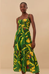 Green Banana Aquarela Midi Dress
