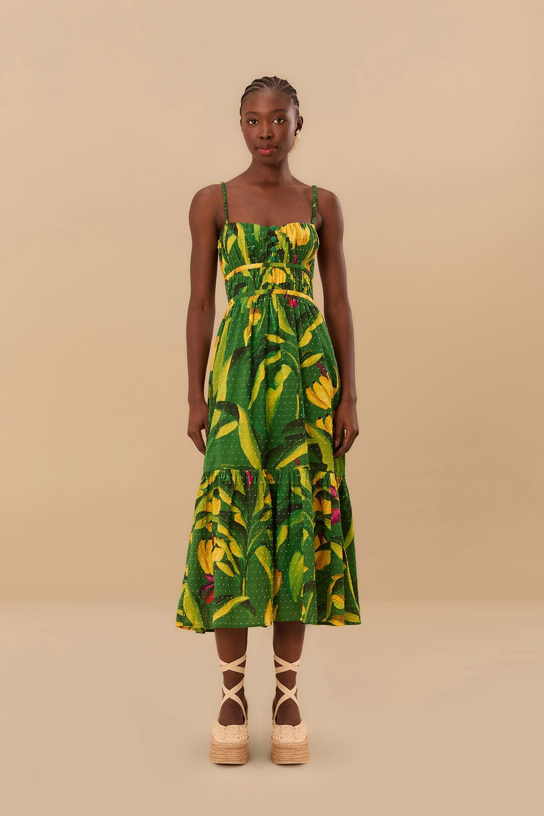Green Banana Aquarela Midi Dress