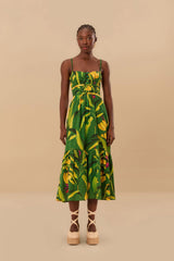 Green Banana Aquarela Midi Dress