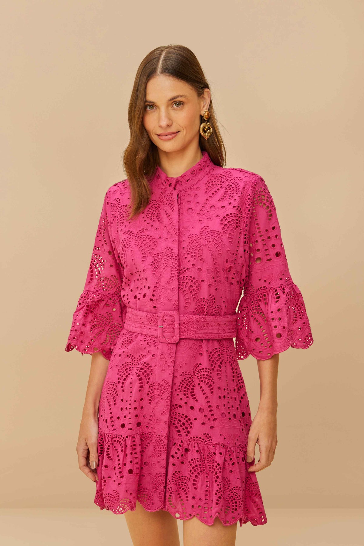 Pink Palm Tree Mini Dress