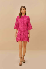 Pink Palm Tree Mini Dress