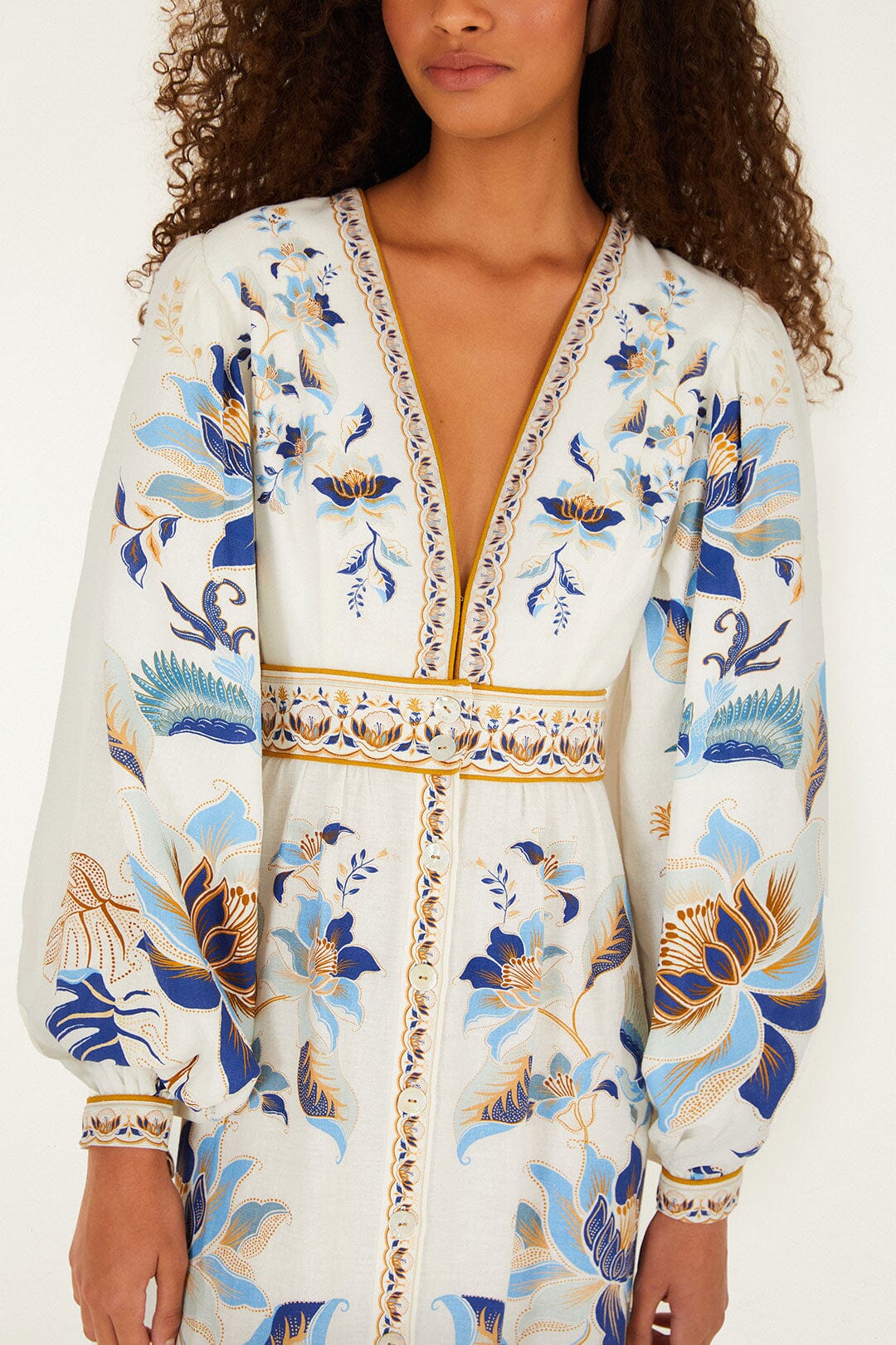 Off-White Mystic Blue Lotus Dreamscape Lenzing™ Ecovero™ Euroflex Maxi Dress