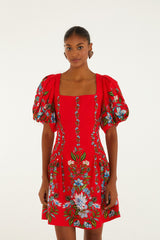 Red Sweet Bloom Bouquet Lenzing™ Ecovero™ Euroflex Mini Dress