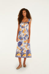 Off-White Summer Flowers Maxi Dress