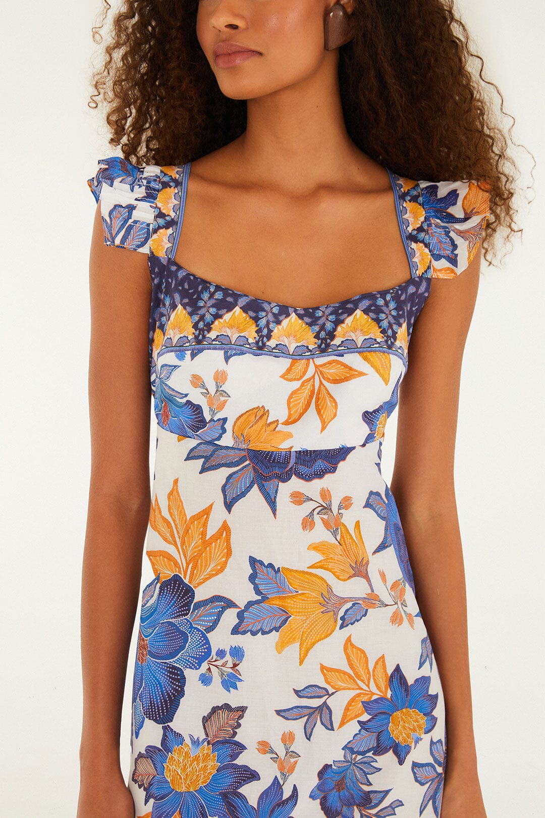 Off-White Summer Flowers Maxi Dress