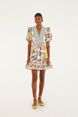 Off-White Greek Garden Organic Cotton Mini Dress