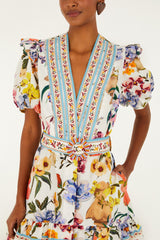 Off-White Greek Garden Organic Cotton Mini Dress