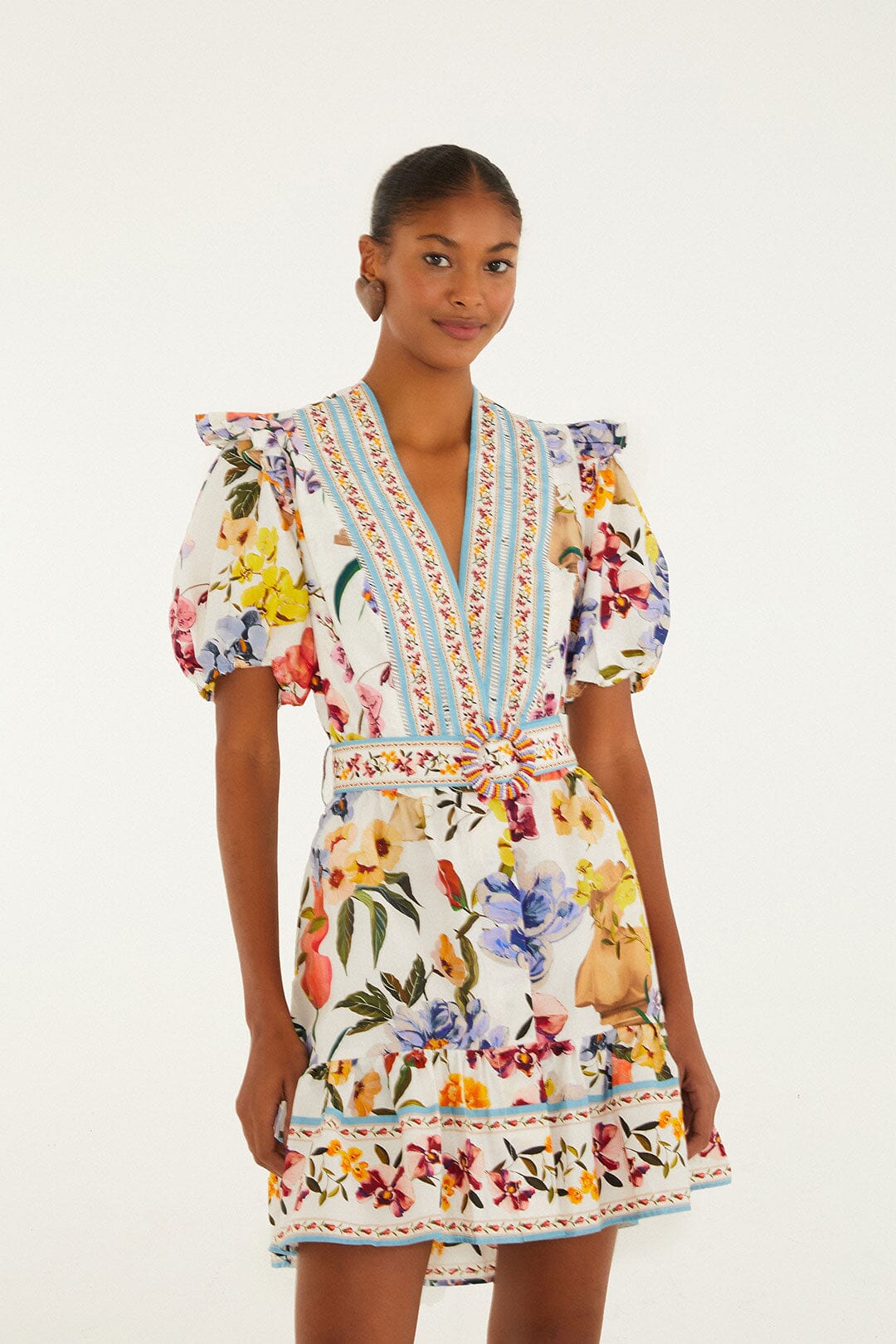 Off-White Greek Garden Organic Cotton Mini Dress