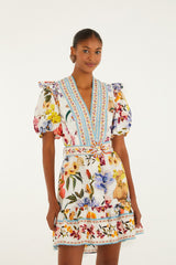 Off-White Greek Garden Organic Cotton Mini Dress