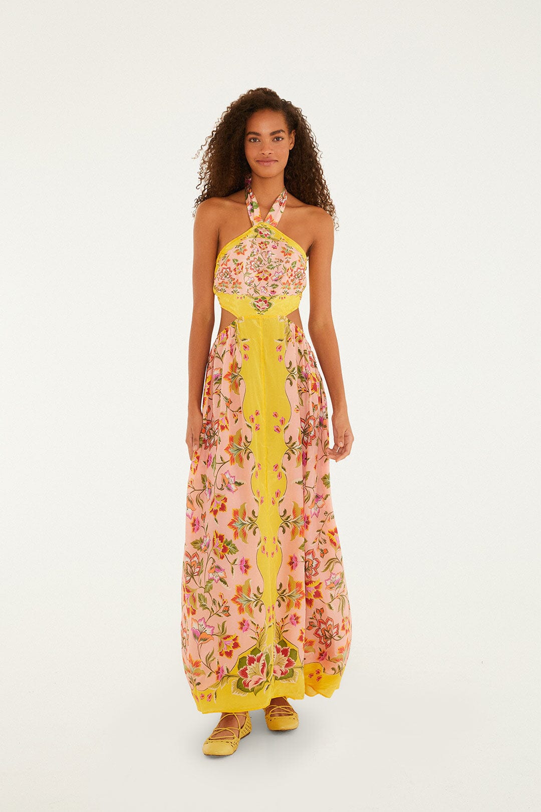 Soft Pink Beauty Scarf Maxi Dress