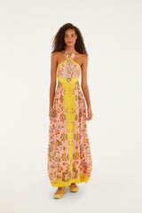 Soft Pink Beauty Scarf Maxi Dress