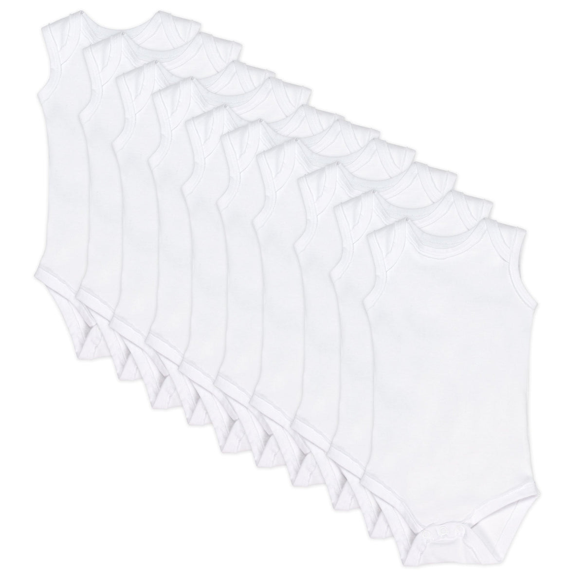 10-Pack Organic Cotton Sleeveless Bodysuits