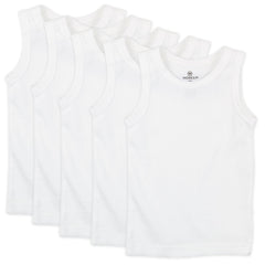 5-Pack Organic Cotton Sleeveless Muscle T-Shirts