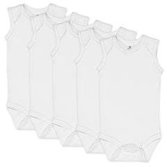 5-Pack Organic Cotton Sleeveless Bodysuits