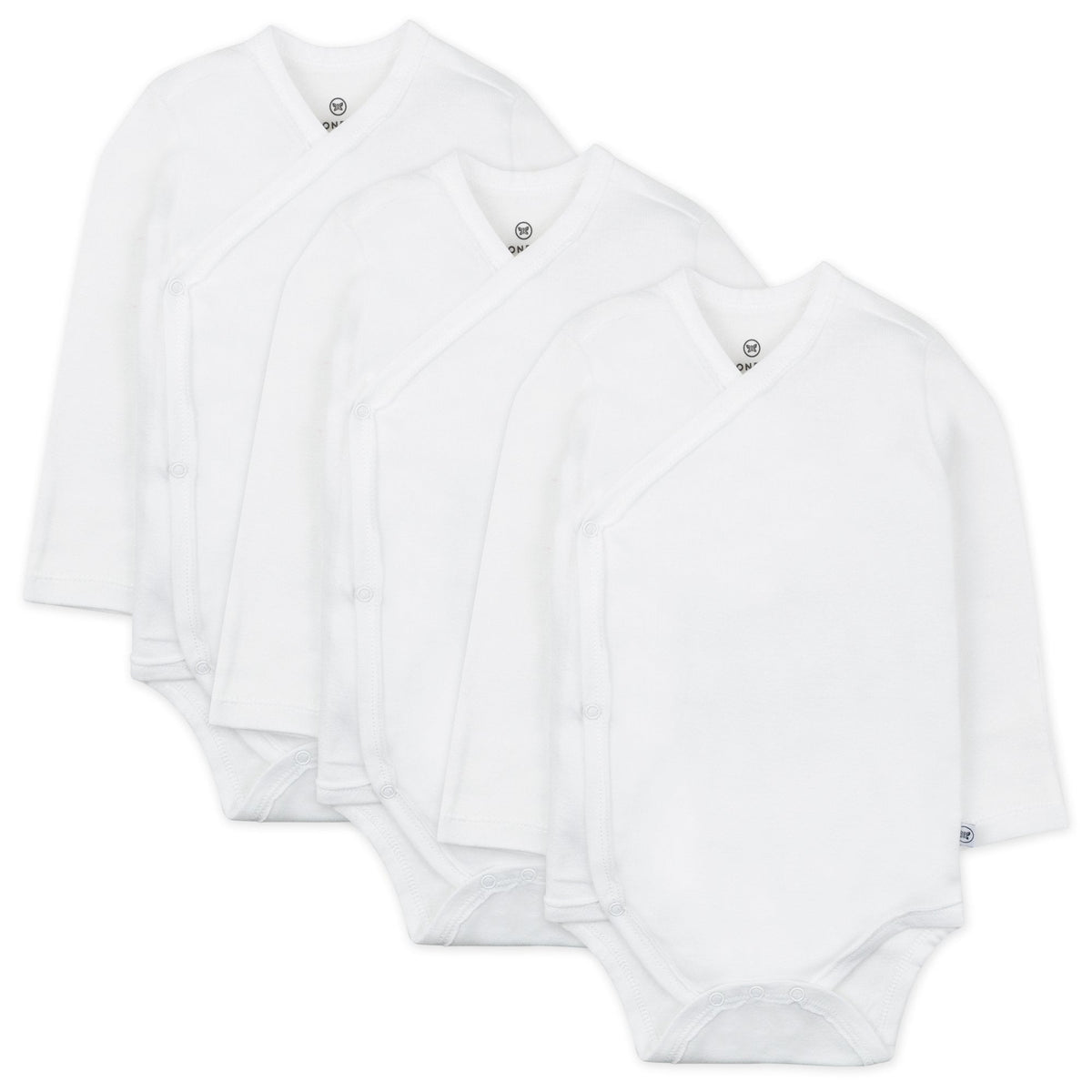 3-Pack Organic Cotton Long Sleeve Side-Snap Bodysuits