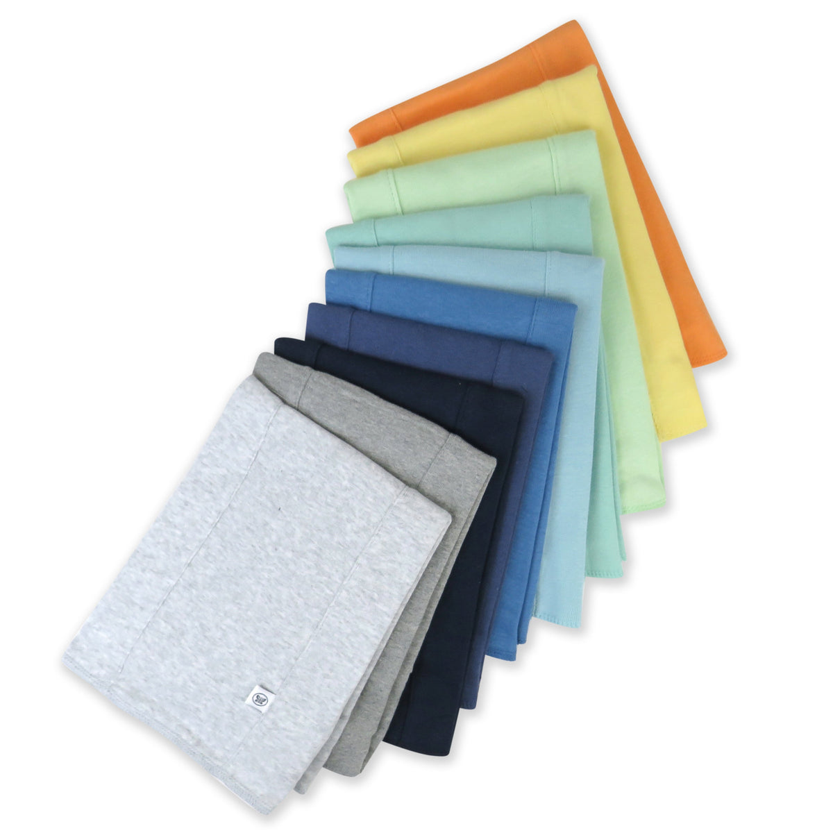 10-Pack Organic Cotton Knit Tri-fold Burp Cloths