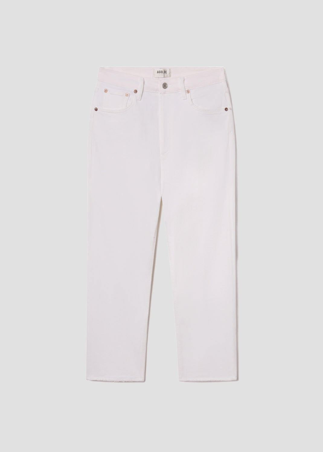 Riley High Rise Straight Crop (Stretch) in Sour Cream