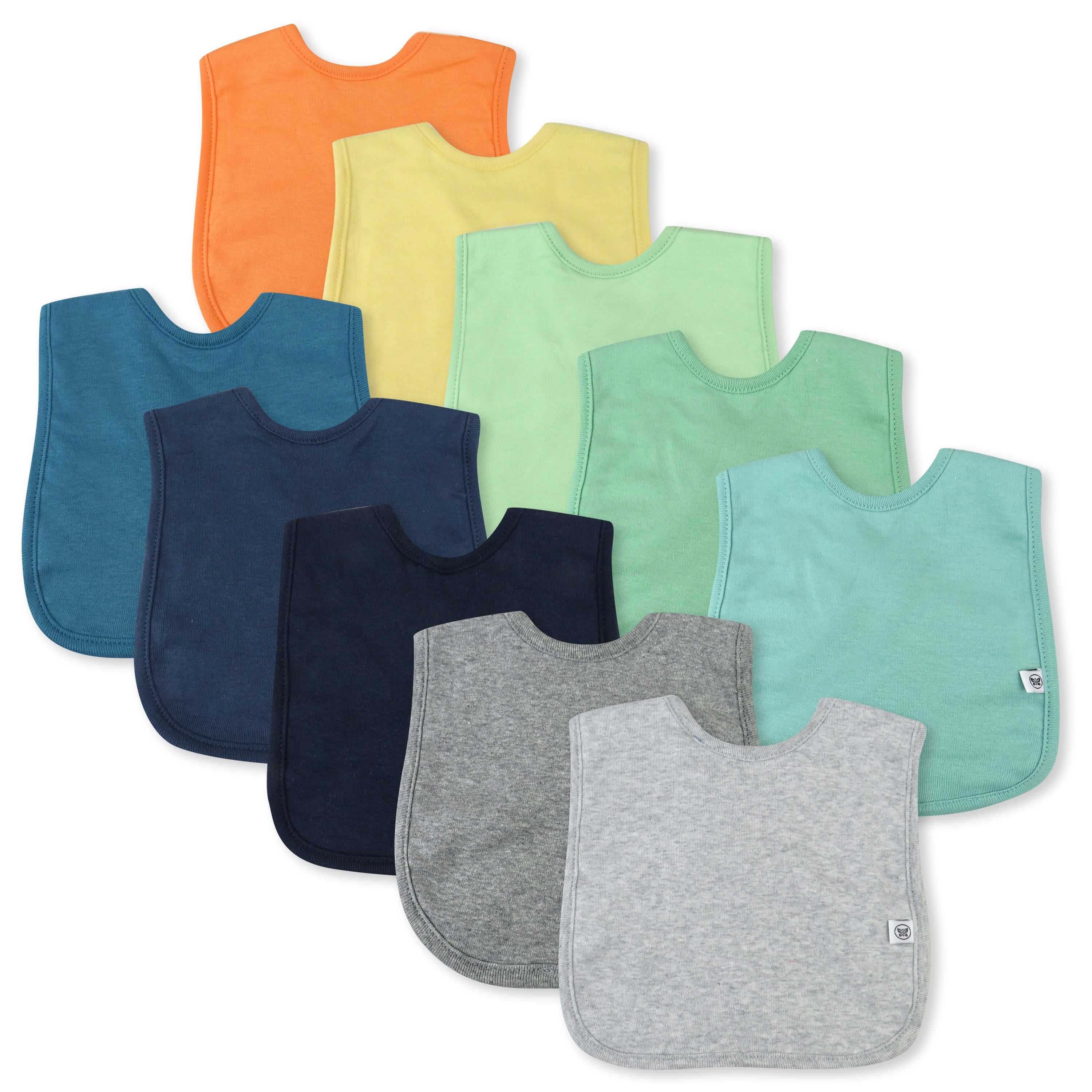10-Pack Organic Cotton 4 in 1 Reversible Bibs