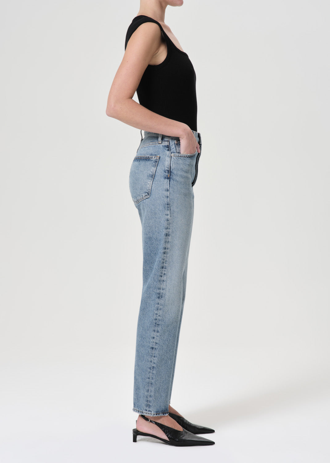 90's Pinch Waist High Rise Straight in Navigate