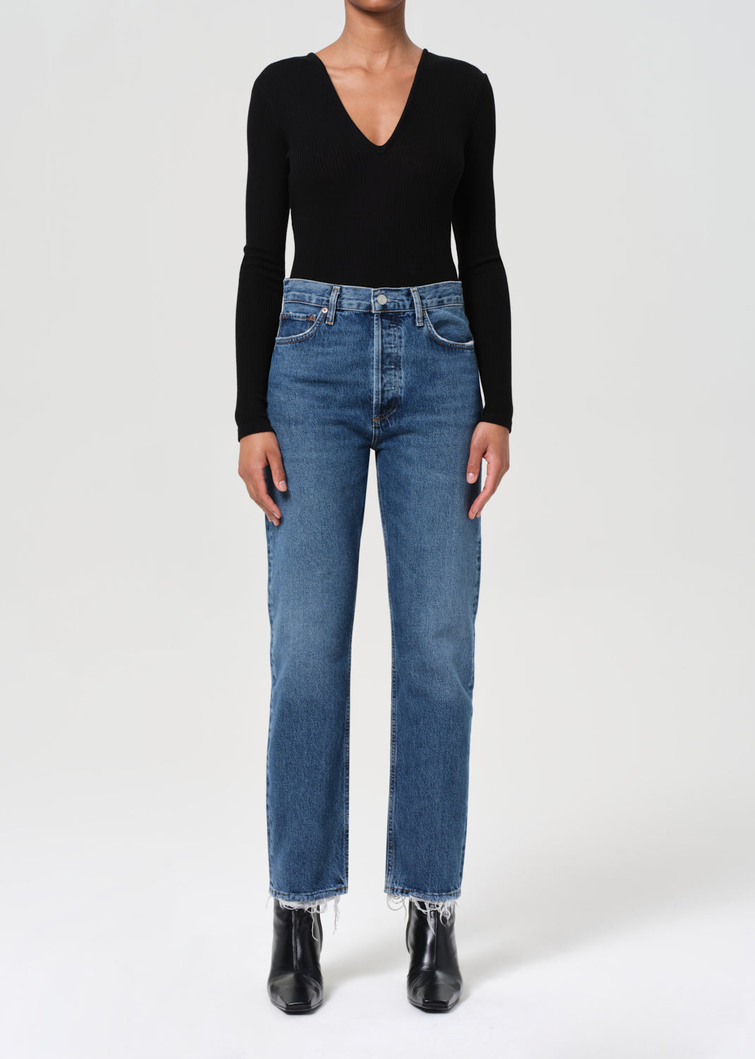 90's Pinch Waist High Rise Straight in Range