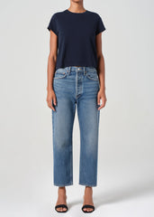 90's Crop Mid Rise Straight in Essence
