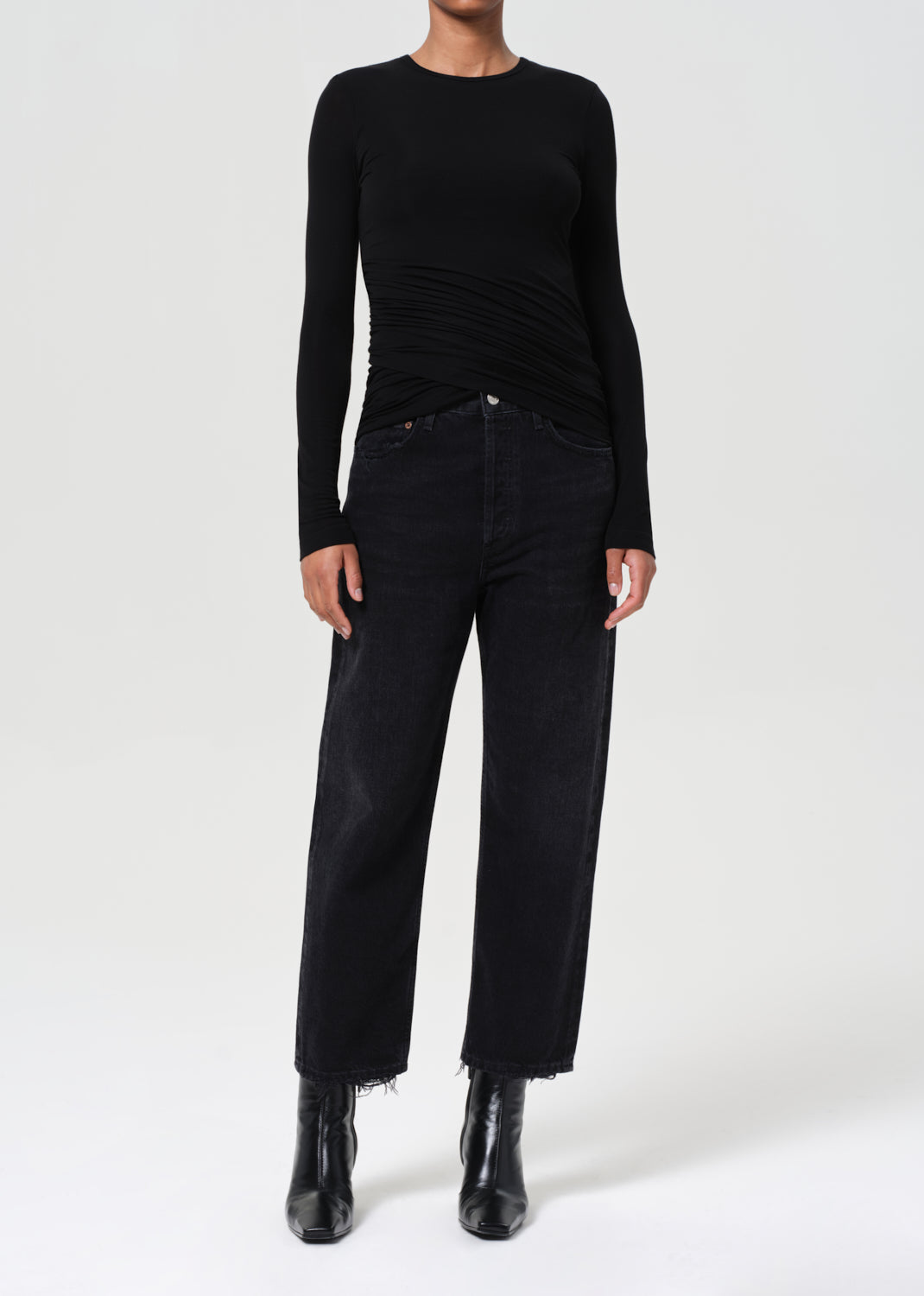 90's Crop Mid Rise Straight in Tar