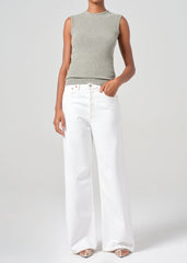 Dame High Rise Wide Leg No Cuff in Milkshake