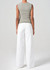 Dame High Rise Wide Leg No Cuff in Milkshake