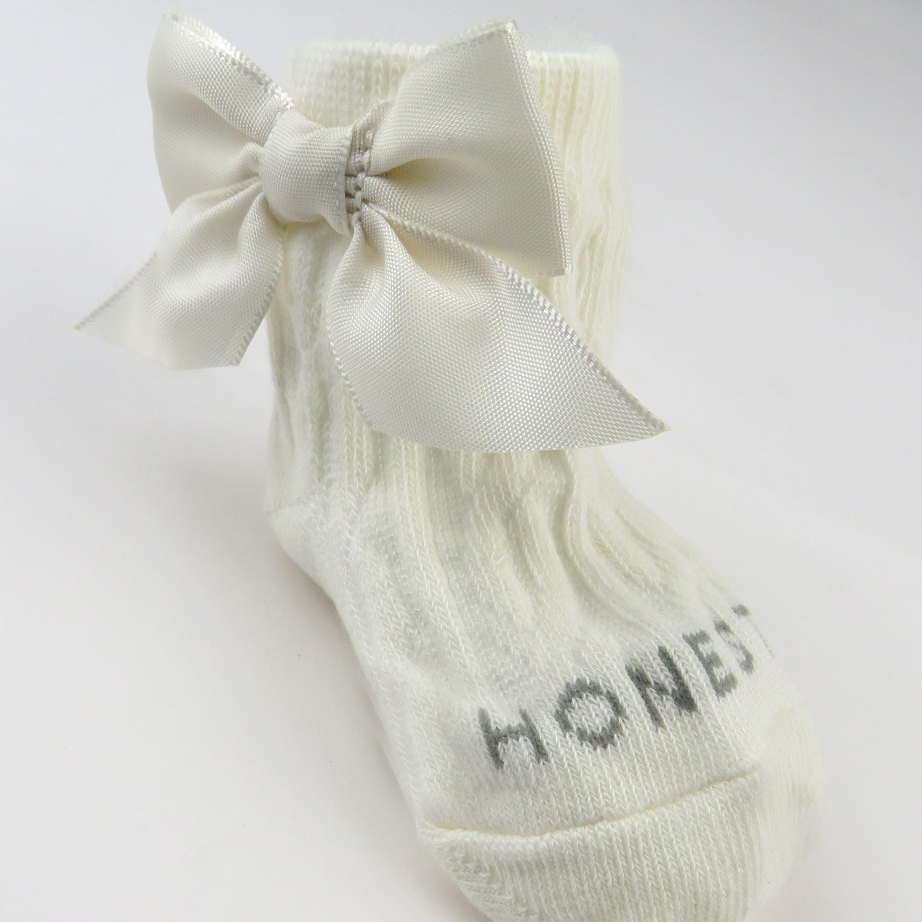 Cable Knit Sock with Bow