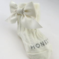 Cable Knit Sock with Bow