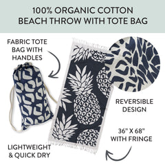 Beach Throw Towel in Tote Bag