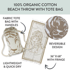 Beach Throw Towel in Tote Bag