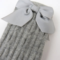 Cable Knit Knee Sock with Bow