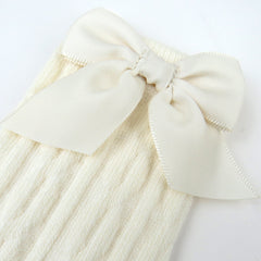 Cable Knit Knee Sock with Bow