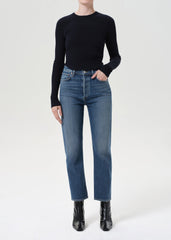 90's Pinch Waist Crop (Comfort Stretch) in Overcast