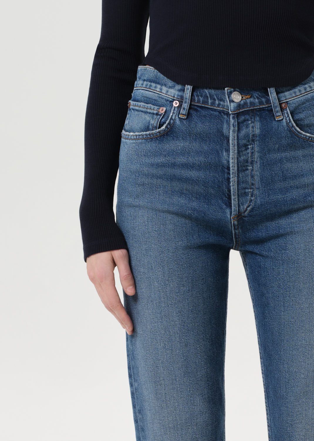 90's Pinch Waist Crop (Comfort Stretch) in Overcast