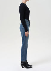 90's Pinch Waist Crop (Comfort Stretch) in Overcast