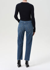 90's Pinch Waist Crop (Comfort Stretch) in Overcast