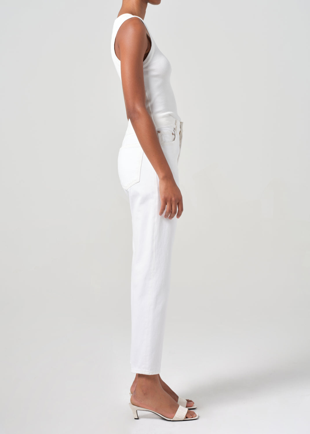 90's Pinch Waist Crop in Marshmallow