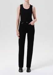 90's Pinch Waist High Rise Straight Long (Comfort Stretch) in Cover